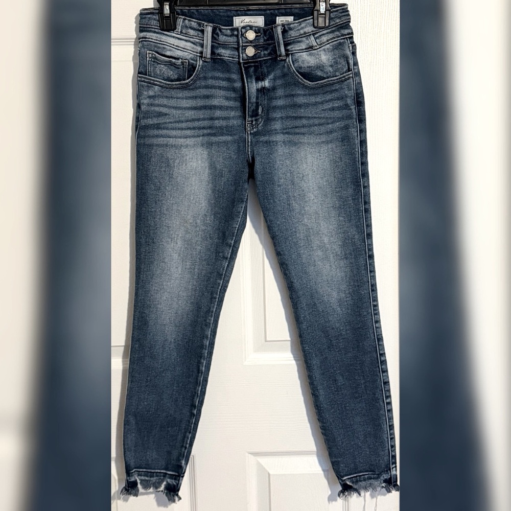 Distressed Hem Skinny Jeans - Picture 1 of 6
